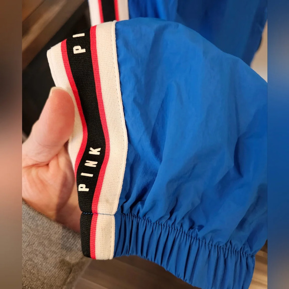 Victoria's Secret PINK •Size XS• Full Zip Windbreaker w/ Sequin Design Blue - Picture 7 of 11